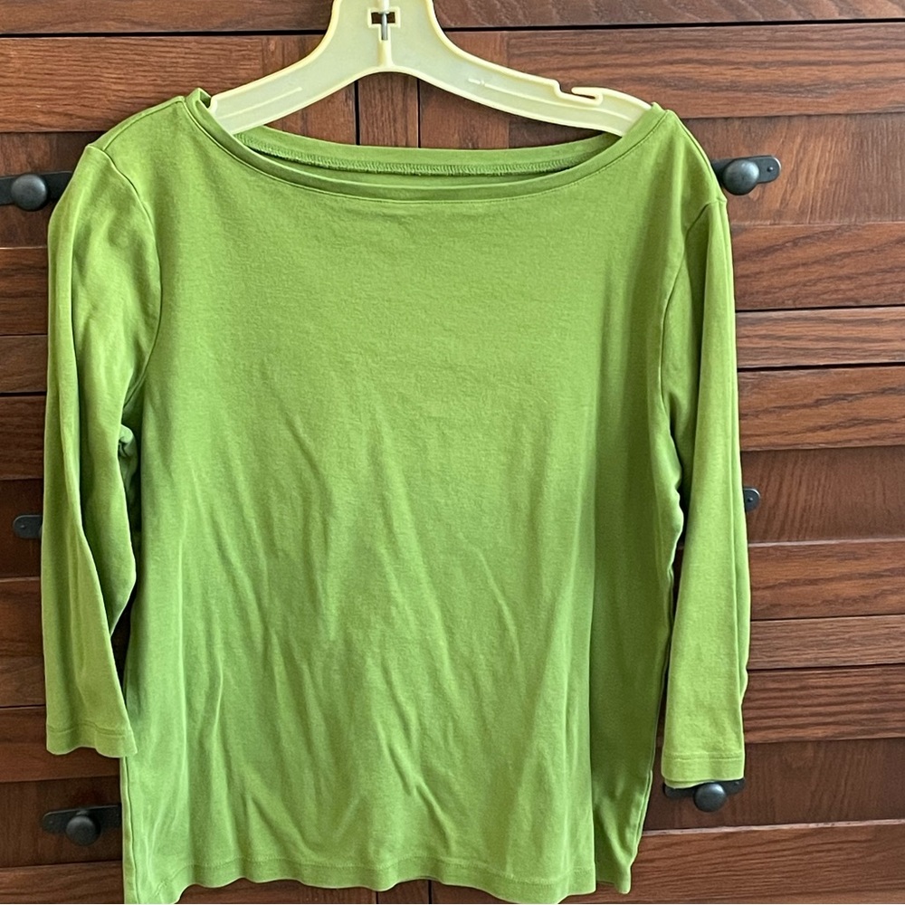 Talbots Olive Green Boatneck Tee